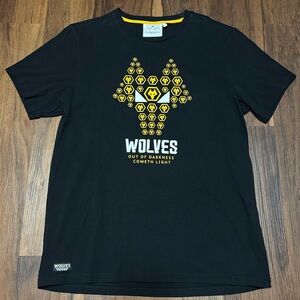 Wolverhampton Wanderers Soccer Mens Black T-shirt Official Wolves Head Tee Large